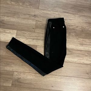 Michael Kors stretch knit pull on leggings with faux leather detail